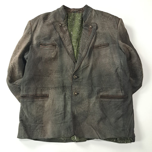 [BUNJANG] Krueger 1990s German Trachten Real Leather Jacket / CC194 XL 크뤼거 90s 독일판 트라흐텐 리얼레더 가죽 자켓