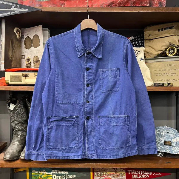 [BUNJANG] 1960s French Work Jacket Round Collar / 60s 라운드 칼라 프렌치 워크 자켓 / 초어자켓 N2599