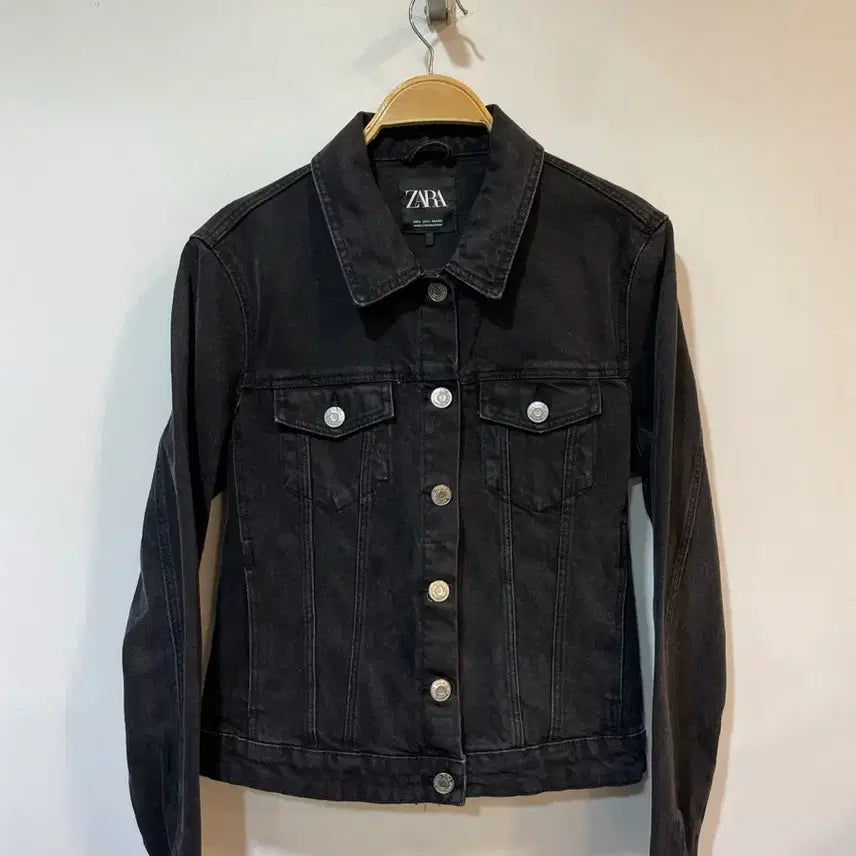 [BUNJANG] Zara Black Basic Denim Jacket L / 자라 블랙 베이직 데님 자켓 L
