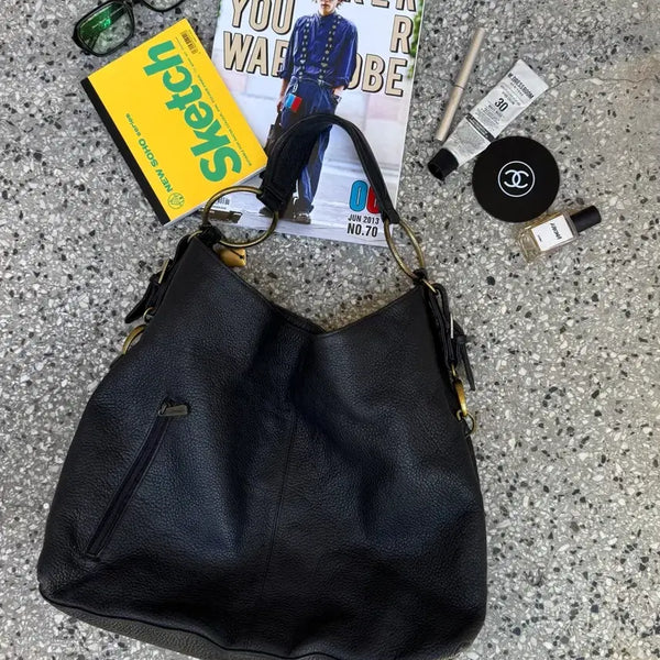 [BUNJANG] DAAD Premium O-Ring Leather Hobo Bag / 레더 가죽 오링 호보백