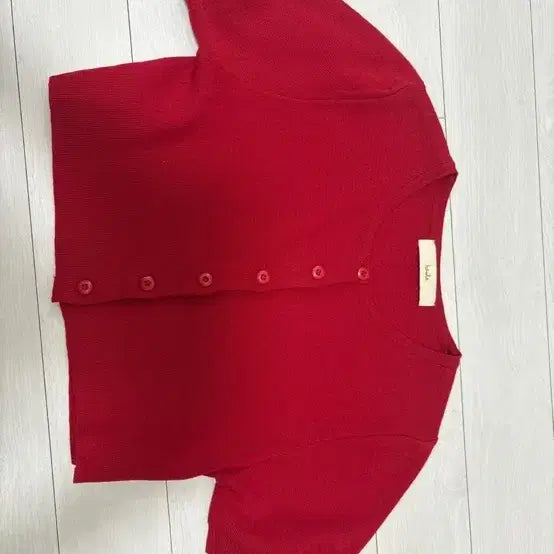 [BUNJANG] Red Crop Cardigan & Inner Top Set / [새상품] 레드 크롭 가디건&이너탑 세트