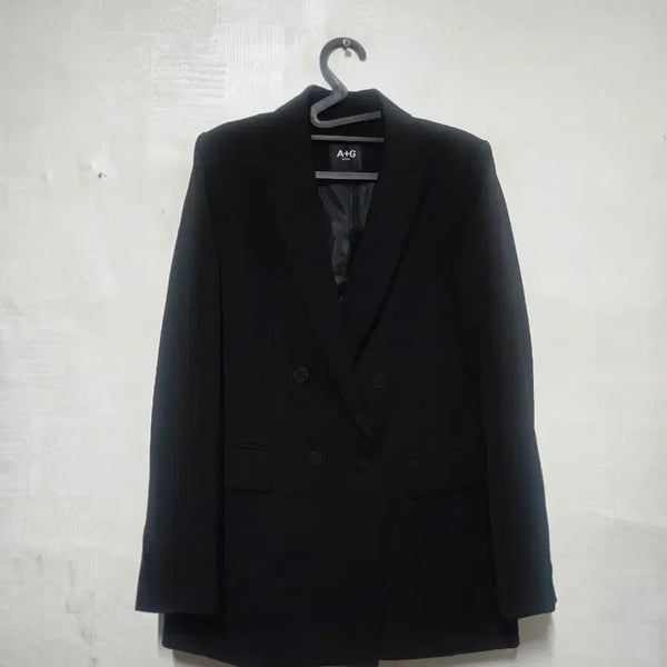 [BUNJANG] A+G Double Button Blazer Black Size 55 / A+G 더블 버튼 블레이저 블랙 55