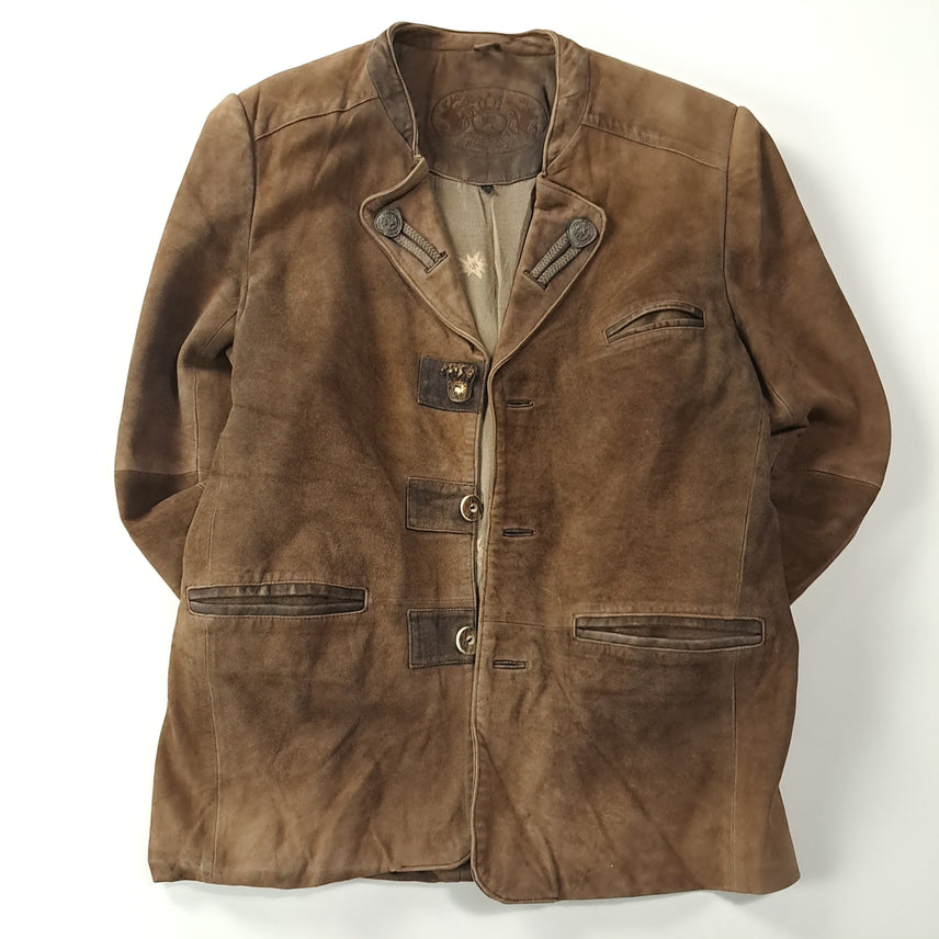 [BUNJANG] Mauritius 1990s German Trachten Suede Leather Jacket / CC204 L 모리셔스 90s 독일판 트라흐텐 스웨이드 레더 얀커 가죽 자켓