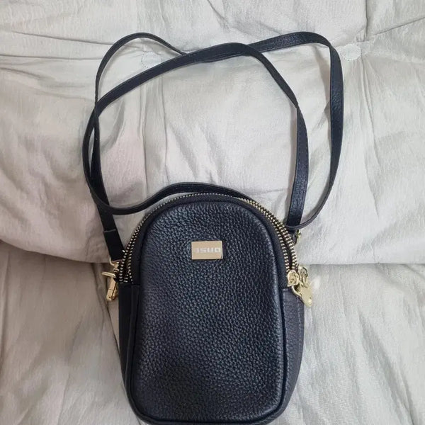 [BUNJANG] Black Mini Crossbody Bag / 가죽 미니크로스백 블랙