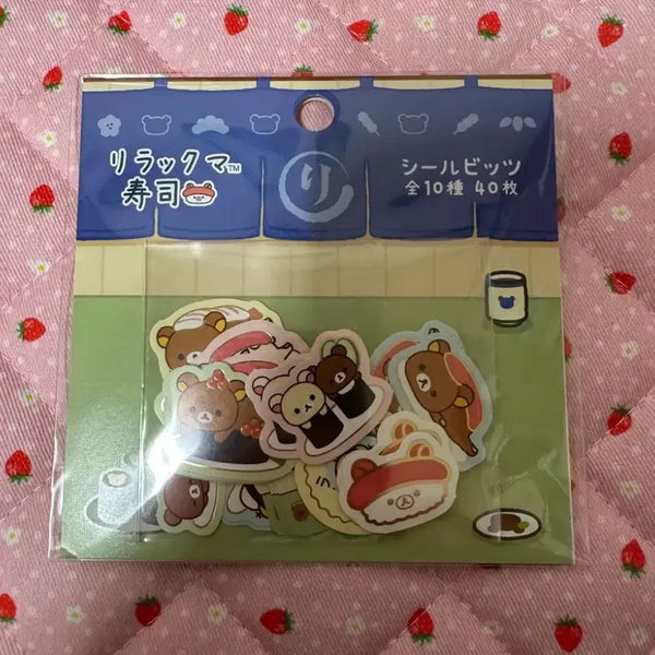 [BUNJANG] Rilakkuma Sushi Slice Stickers / 리락쿠마 초밥 조각 스티커