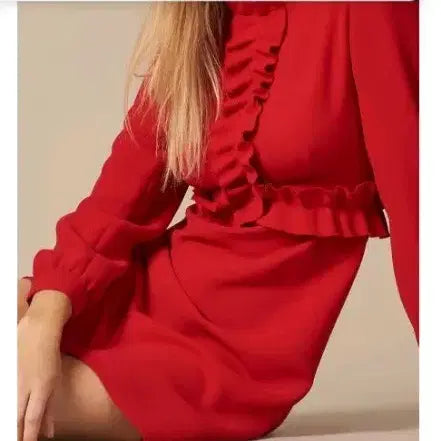 [BUNJANG] Sandro Ruffle Detail Dress / 산드로)프릴포인트 원피스