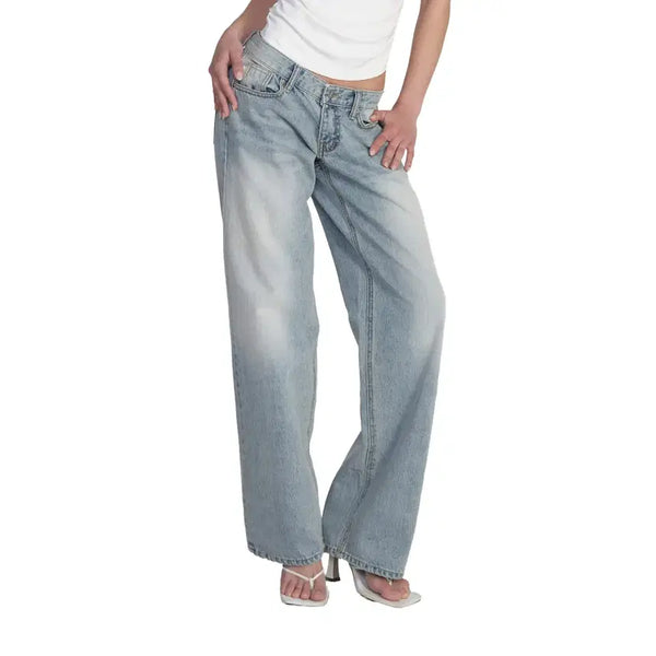 [BUNJANG] Clichere Clean Deep Raw Straight Jeans Light Blue / 클리시어 클린 딥 로우 스트라이츠 진 라이트 블루