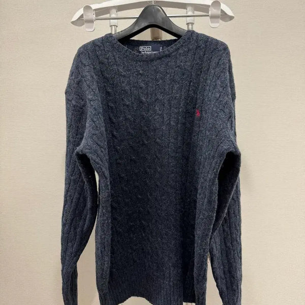 [BUNJANG] Polo Ralph Lauren Cable Knit Wool Sweater / 폴로 랄프로렌 꽈배기 울 니트