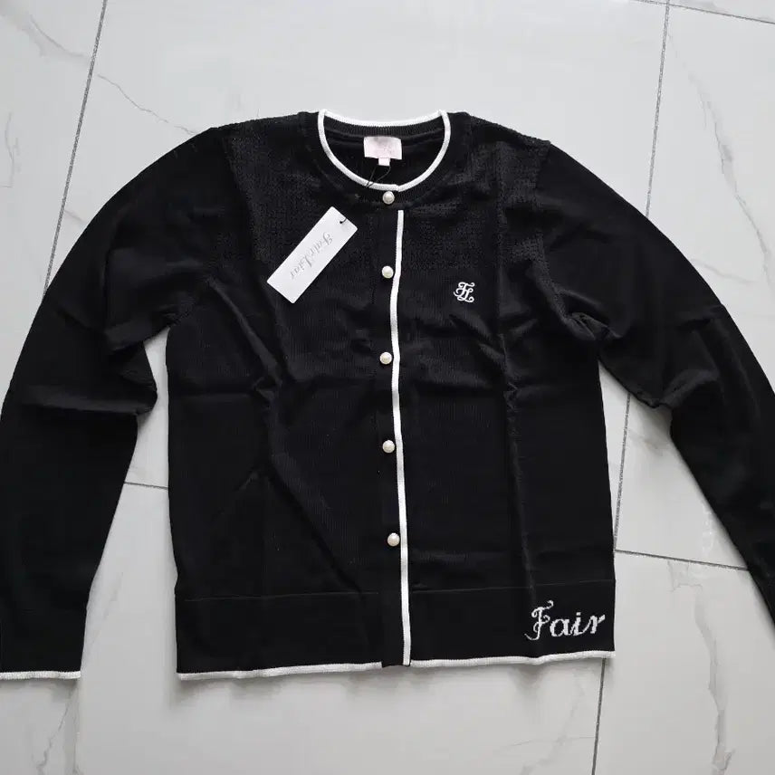 [BUNJANG] Fair Liar Golf Black Round Cardigan (M) / [정품/새상품] 페어라이어 골프 블랙 라운드 가디건 M