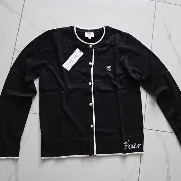 [BUNJANG] Fair Liar Golf Black Round Cardigan (M) / [정품/새상품] 페어라이어 골프 블랙 라운드 가디건 M