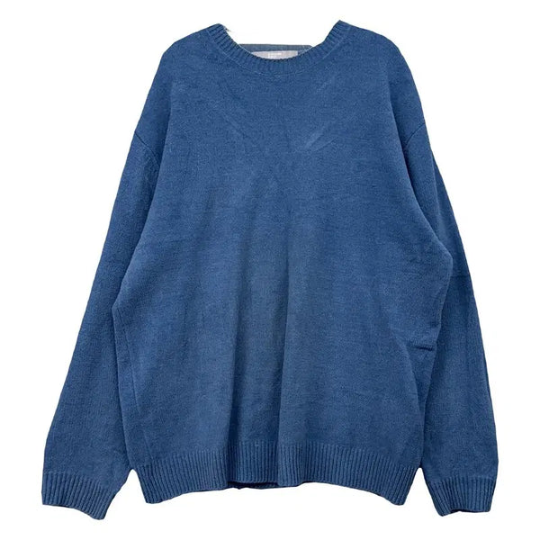 [BUNJANG] 8seconds Navy Polyester 100% Basic Round Knit (L) / 에잇세컨즈 네이비 폴리에스터 100% 베이직 라운드 니트 100(L)