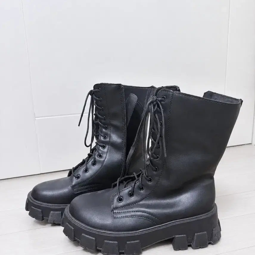 [BUNJANG] Platform Wedge Boots / 통굽 워커 부츠