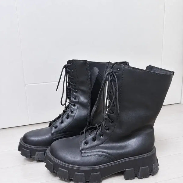 [BUNJANG] Platform Wedge Boots / 통굽 워커 부츠