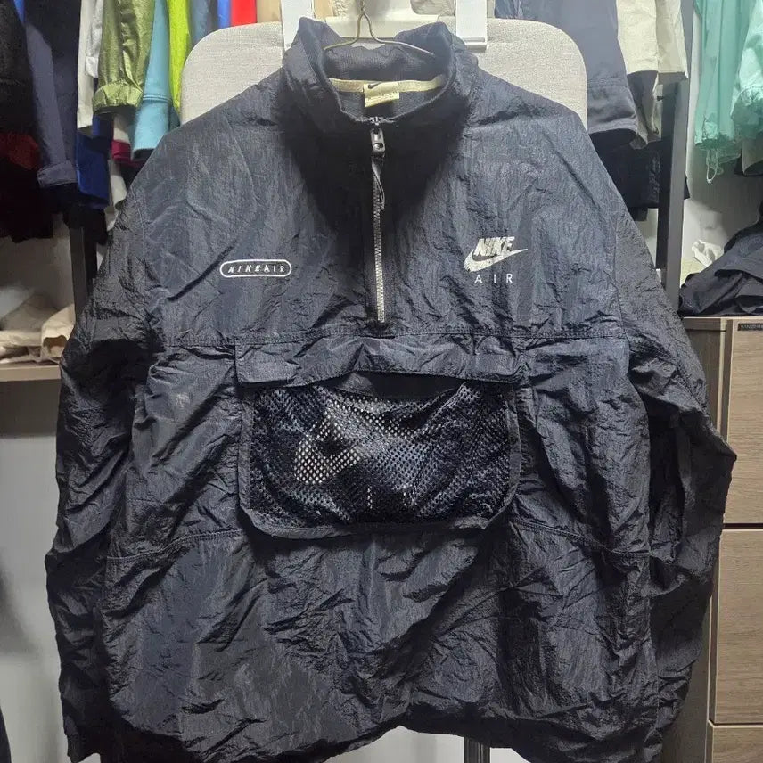 [BUNJANG] Nike Air Windbreaker Jacket Black / 나이키 에어 바람막이 블랙