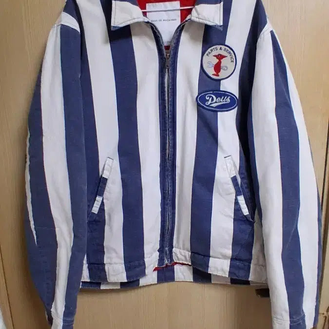 [BUNJANG] Deus Ex Machina Stripe Blue Jacket Size 105 / 데우스.엑스.마키나-스트라이프블루자켓ㅡ105사이즈