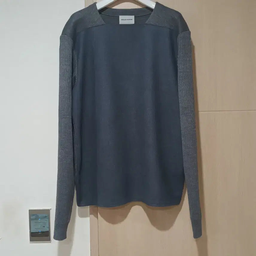 [BUNJANG] Solid Homme Grey Color Block Knit 95 / 솔리드옴므 그레이 배색 니트 95