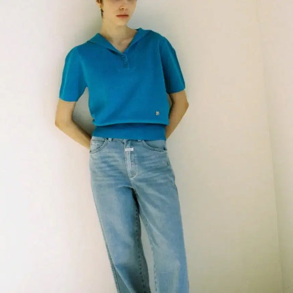 [BUNJANG] Marithe Francois Girbaud Blue Knit Top / 마리떼프랑스와저버)인기템 블루니트탑