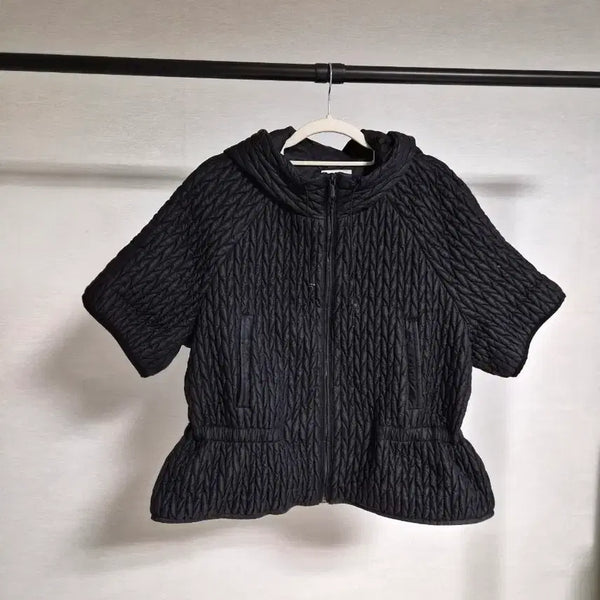 [BUNJANG] JBY Black Quilting Hooded Zip-Up Jacket / 88) 제이바이 블랙 퀼팅 후드 집업