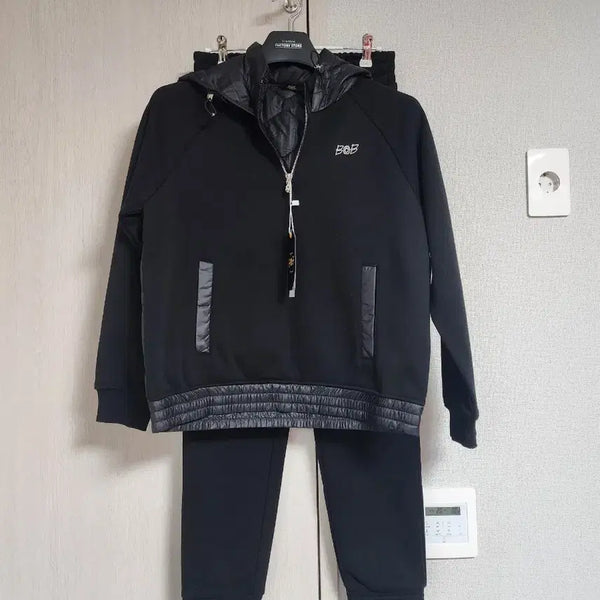 [BUNJANG] BOB Hooded Zip-Up Training Set - Black / BOB 후드 집업 트레이닝 세트 블랙.새상품