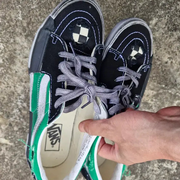 [BUNJANG] Vans Old Skool Washed Distressed Green Sneakers 280 / 반스 올드스쿨 워싱 데미지드 그린 280