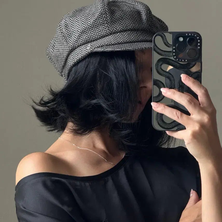 [BUNJANG] Roeckl Munich 100% Wool Herringbone Newsboy Cap / ROECKL 뢰클 뮌헨 100% 울 헤링본 뉴스보이캡