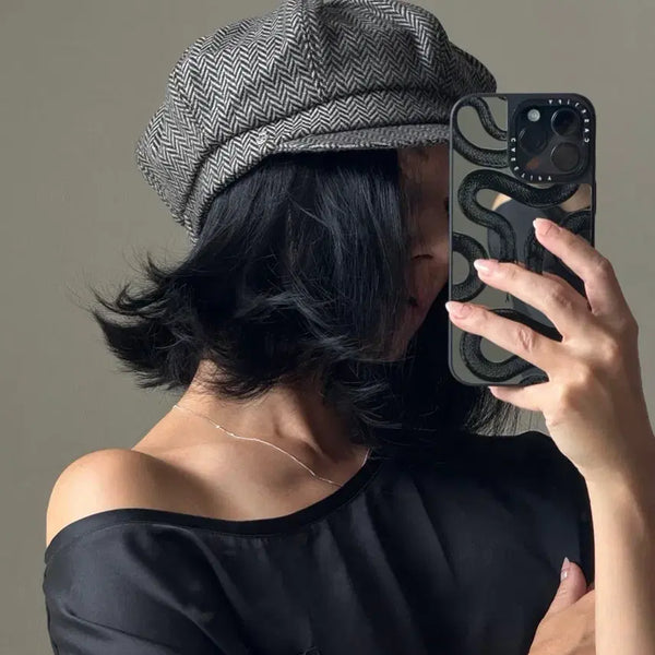 [BUNJANG] Roeckl Munich 100% Wool Herringbone Newsboy Cap / ROECKL 뢰클 뮌헨 100% 울 헤링본 뉴스보이캡
