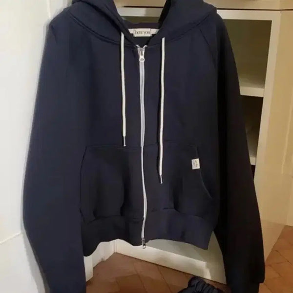 [BUNJANG] Two-Way Hooded Zip-Up Navy / 투웨이 후드집업 네이비