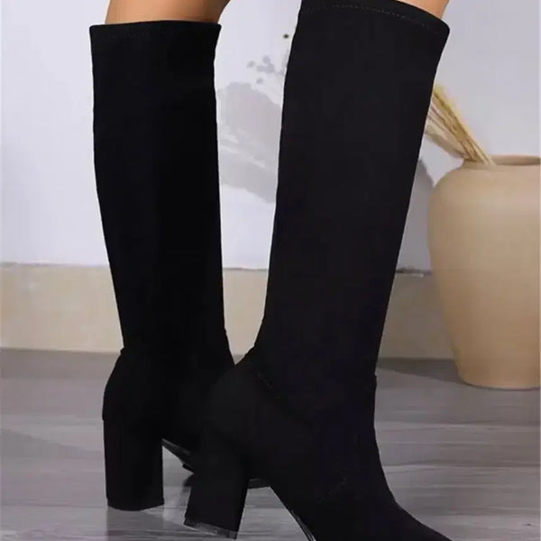 [BUNJANG] Black Suede Socks Boots / 블랙 스웨이드 삭스 부츠