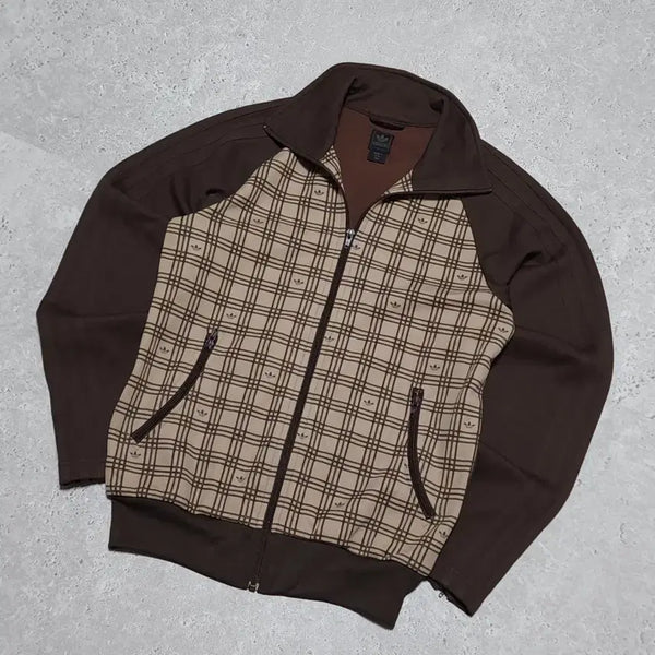 [BUNJANG] Adidas Firebird Monogram Track Top Jacket - Chocolate Brown / 아디다스 파이어버드 초코브라운 모노그램 희귀 져지 트랙탑 자켓