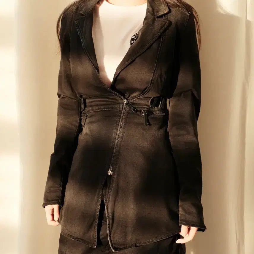 [BUNJANG] Diesel Gothic Black Denim Coat Jacket / 디젤 고딕 흑청 데님 코트 자켓