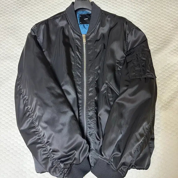 [BUNJANG] Ilcorsso Black Oversized Detachable MA-1 Jacket / (M)일꼬르소 블랙 오버핏 디테처블 ma-1 자켓 블랙