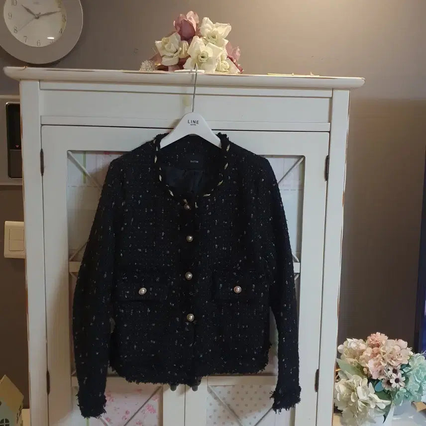 [BUNJANG] Satin Tweed Jacket / 샤틴 트위드자켓/55~날씬66