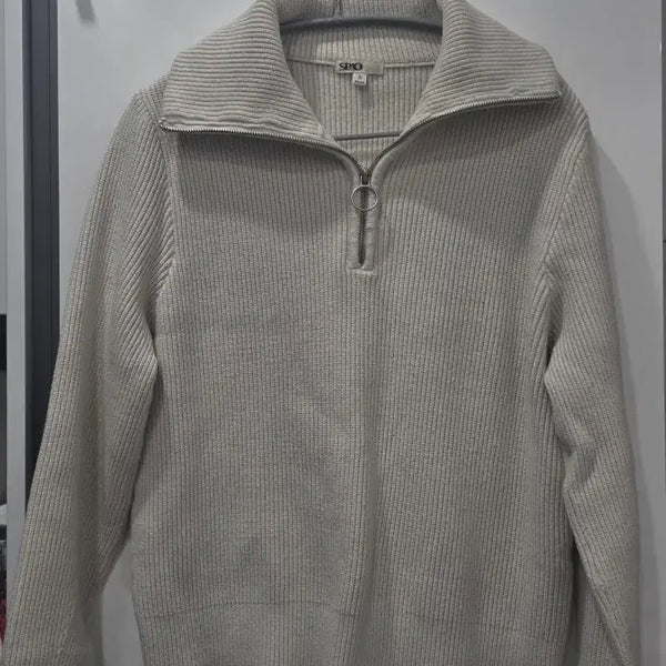 [BUNJANG] SPAO Half Zip-Up Knit Ivory / 스파오 하프집업 니트 아이보리