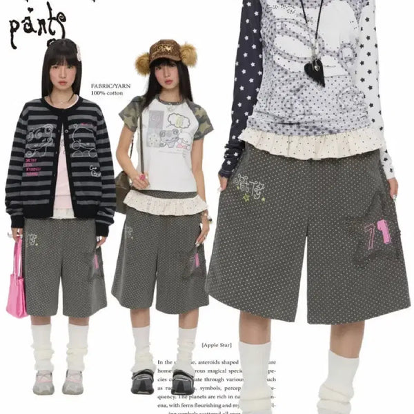 [BUNJANG] BETWEENAND Polka Dot Bermuda Pants 7/10 Length / BETWEENAND 도트 버뮤다팬츠 일자 7부팬츠
