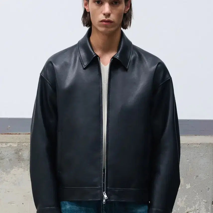 [BUNJANG] Dope Jason Oversized Vegan Leather Single Jacket M / 도프제이슨 오버핏 비건레더 싱글 자켓