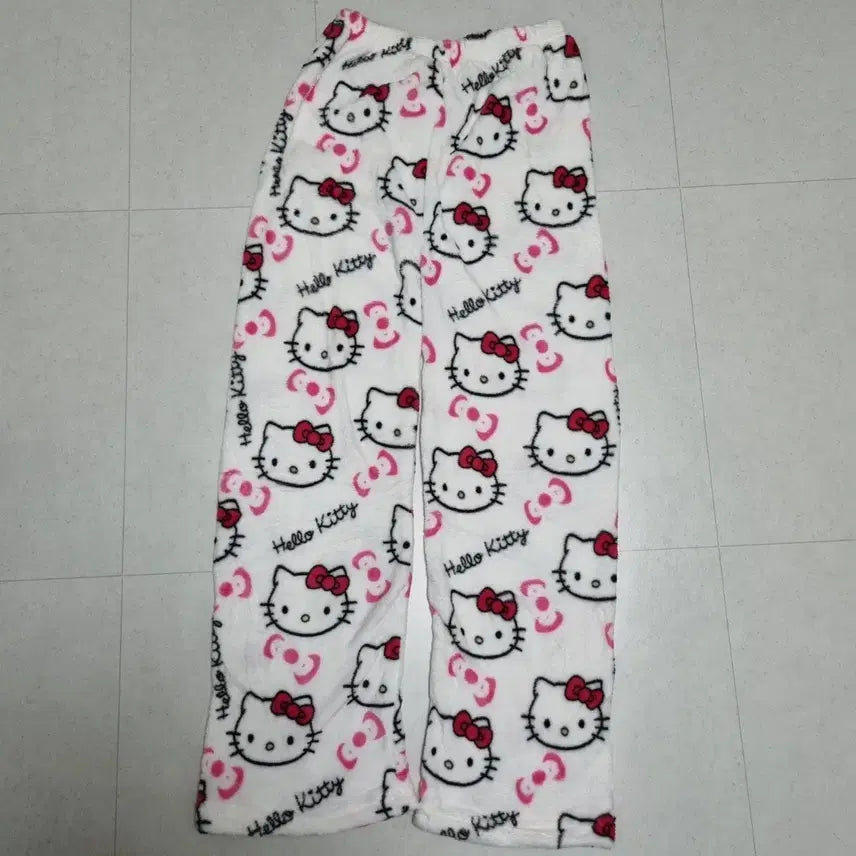[BUNJANG] Hello Kitty Banding Pajama Pants - White / 헬로키티 밴딩 수면바지 화이트