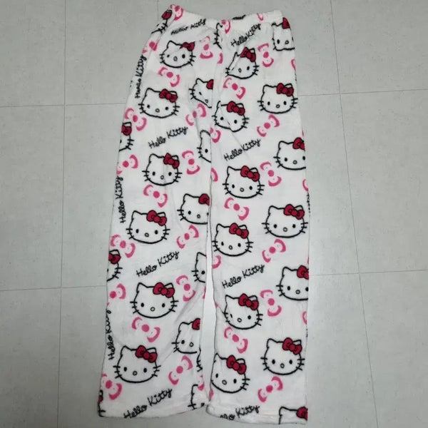 [BUNJANG] Hello Kitty Banding Pajama Pants - White / 헬로키티 밴딩 수면바지 화이트
