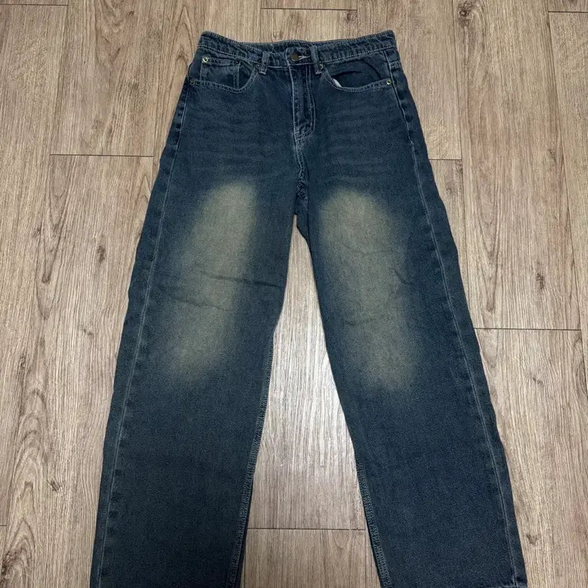 [BUNJANG] Trillion Front Washing Wide Denim Pants / [새 상품] 트릴리온 프론트 워싱 와이드 데님 팬츠