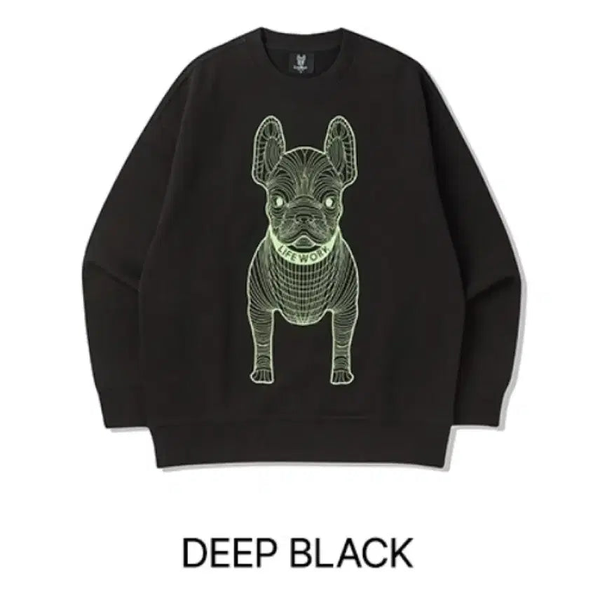 [BUNJANG] Life Work Sweatshirt Deep Black / 라이프워크 맨투맨