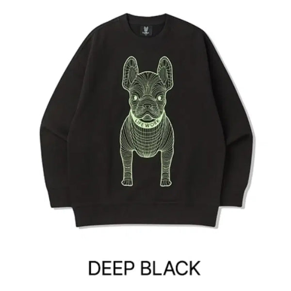[BUNJANG] Life Work Sweatshirt Deep Black / 라이프워크 맨투맨