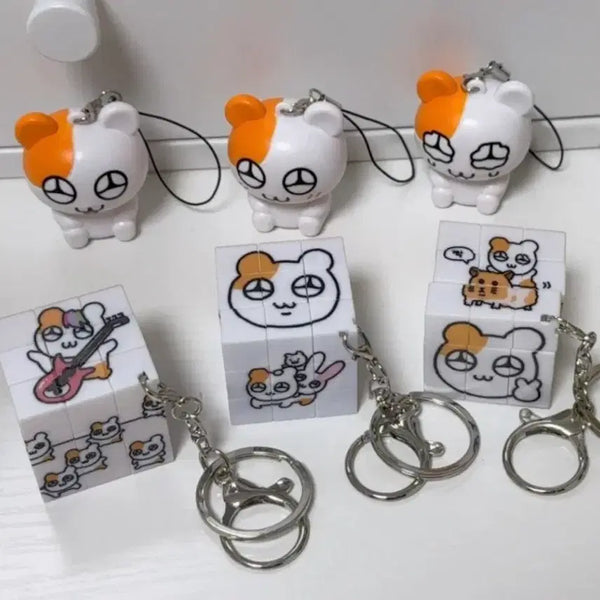 [BUNJANG] Hamgingi Cube Keyring / 햄깅이 큐브 키링
