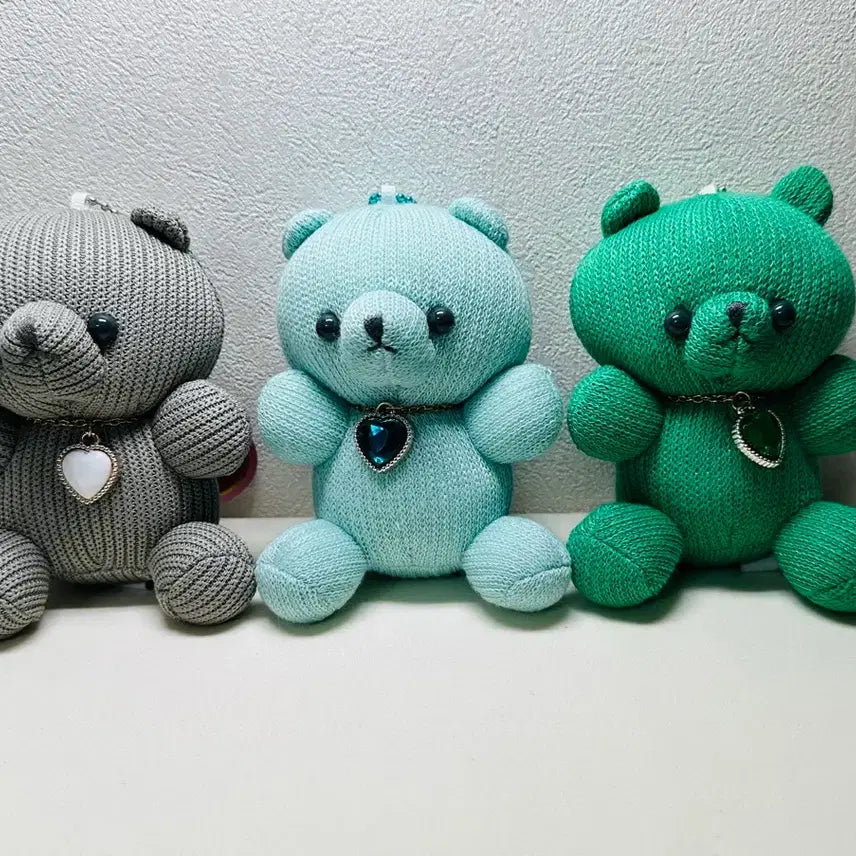 [BUNJANG] Birthstone Teddy Bear Keychain / YELL 일본 생일 인형, 탄생석 인형 키링, 니트 곰인형, 고전 인형, 레트로