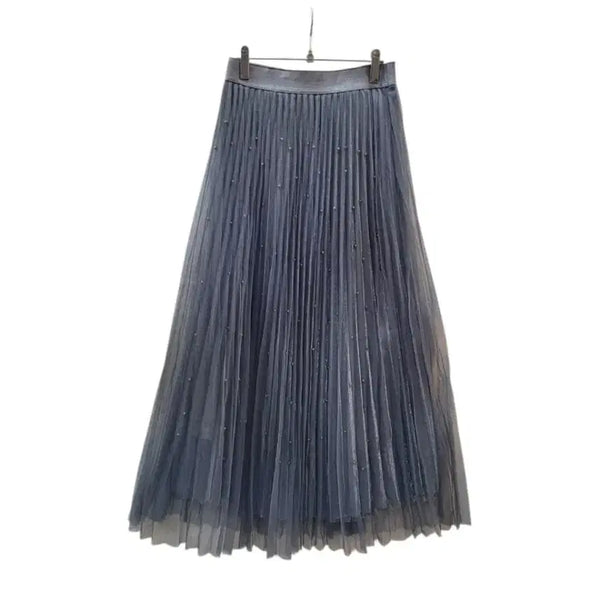 [BUNJANG] Double Layer See-through Pleated Skirt / 두겹 시스루 플리츠 스커트