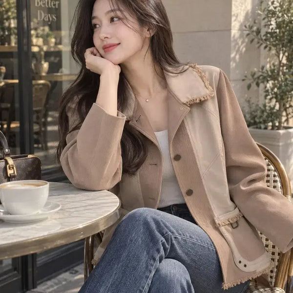 [BUNJANG] Sیسمox Fringe Jacket Beige / 시스막스 프린지 자켓 55~66