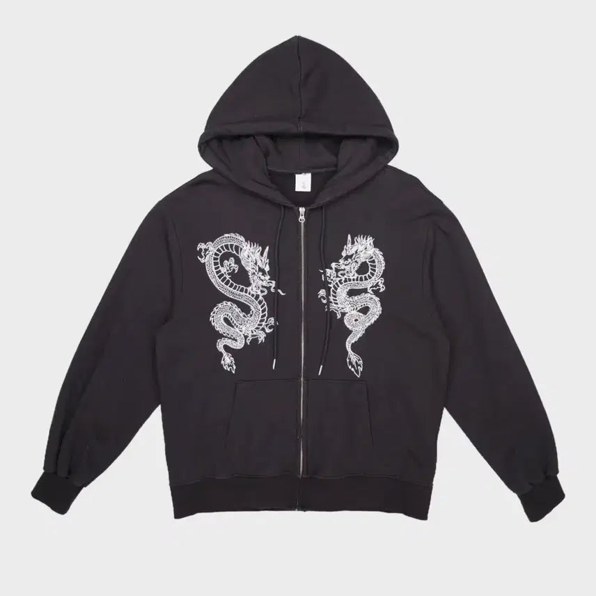 [BUNJANG] Black Dragon Hooded Zip-Up Jacket / 블랙 드래곤 후드 집업 판매/교환