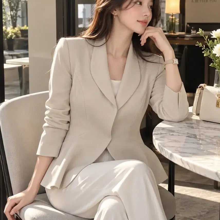 [BUNJANG] MICHAA Beige Tailored Jacket / 미샤 자켓 하객룩,정장,데이트룩