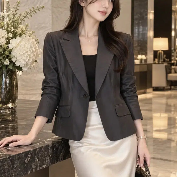 [BUNJANG] Classic Tailored One-Button Women's Jacket / 핏 예쁜 원버튼 여성자켓 55~66
