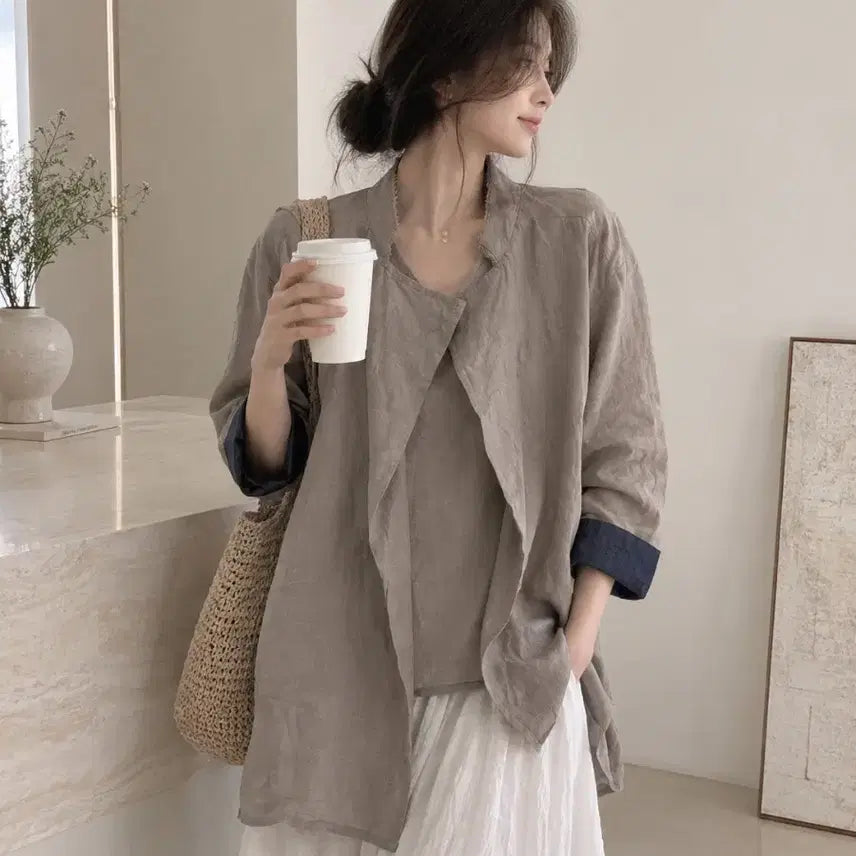 [BUNJANG] TIME Open Jacket (Spring/Fall) / 타임 오픈 자켓 여름가을 55~77