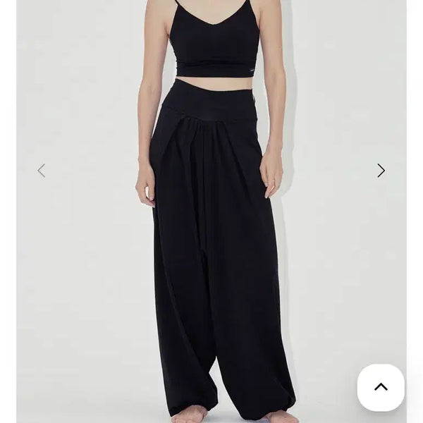 [BUNJANG] Movewarm Shirred Wrap Pants Black / 무브웜 쉬어드 랩 팬츠 블랙
