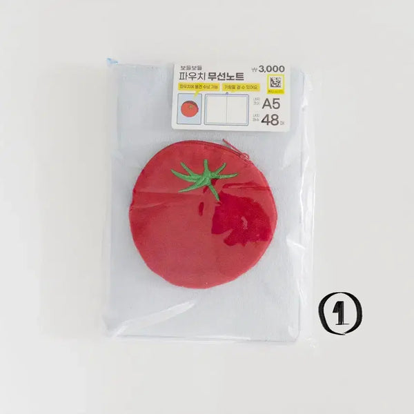[BUNJANG] Daiso Tomato Pouch A5 Wireless Notebook / [미개봉] 다이소 보들보들 토마토 파우치 무선노트 A5
